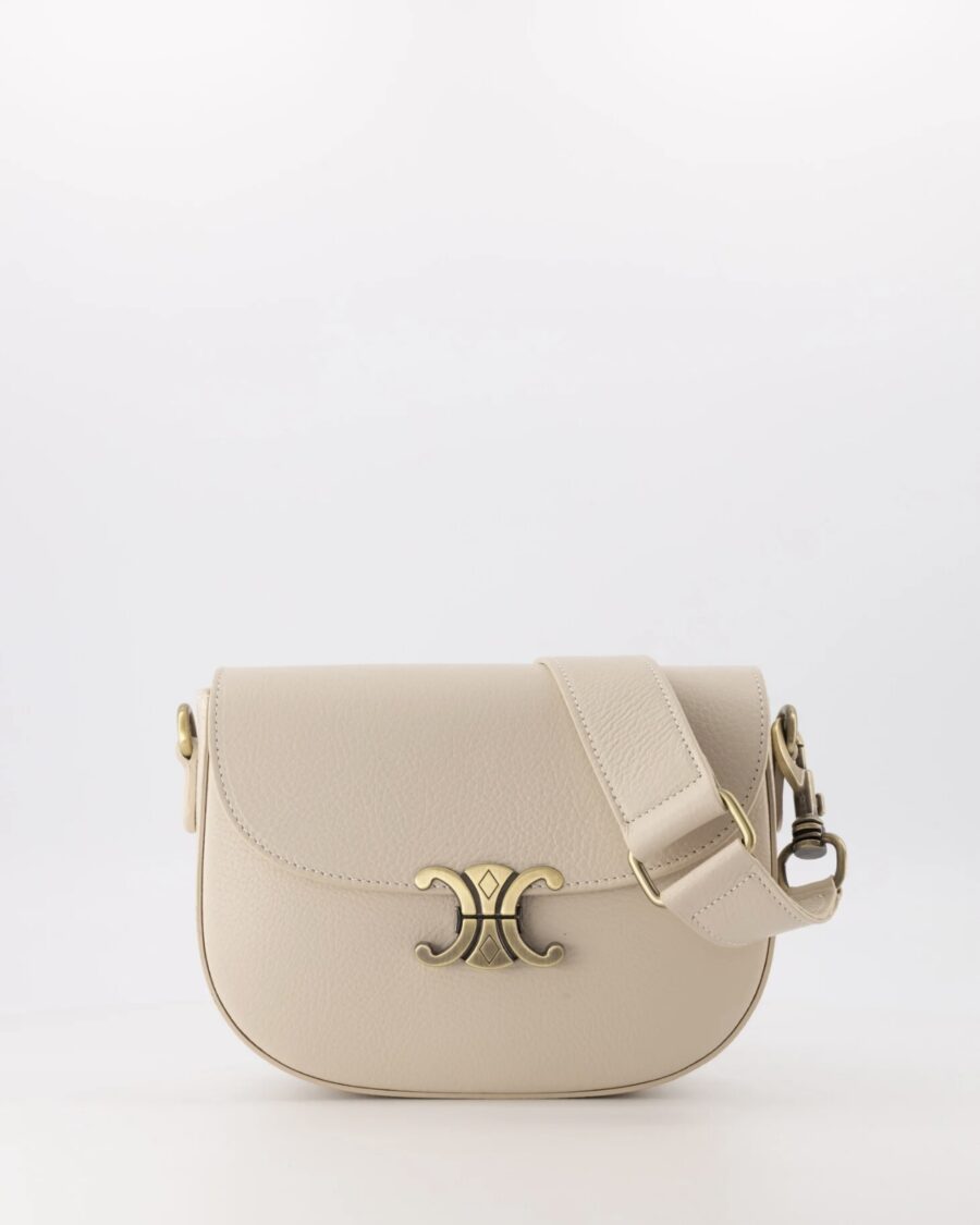 Celina Leren Tas Beige
