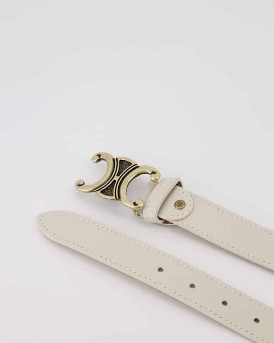 Celina Leren Riem Beige