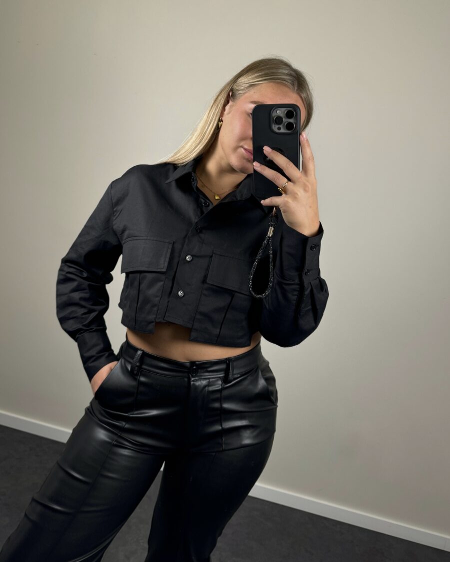 Jasmin Crop Top Zwart - Afbeelding 2