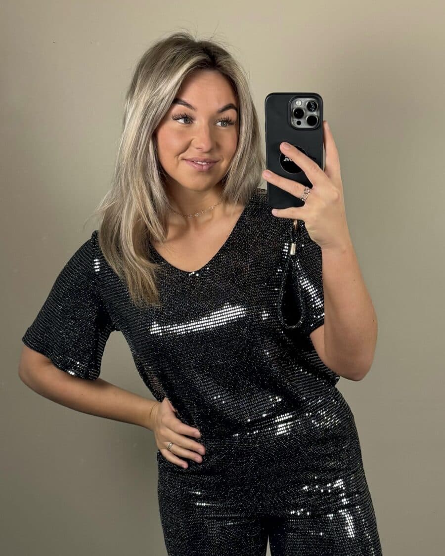 Kiki Glitter Top Zilver - Afbeelding 2