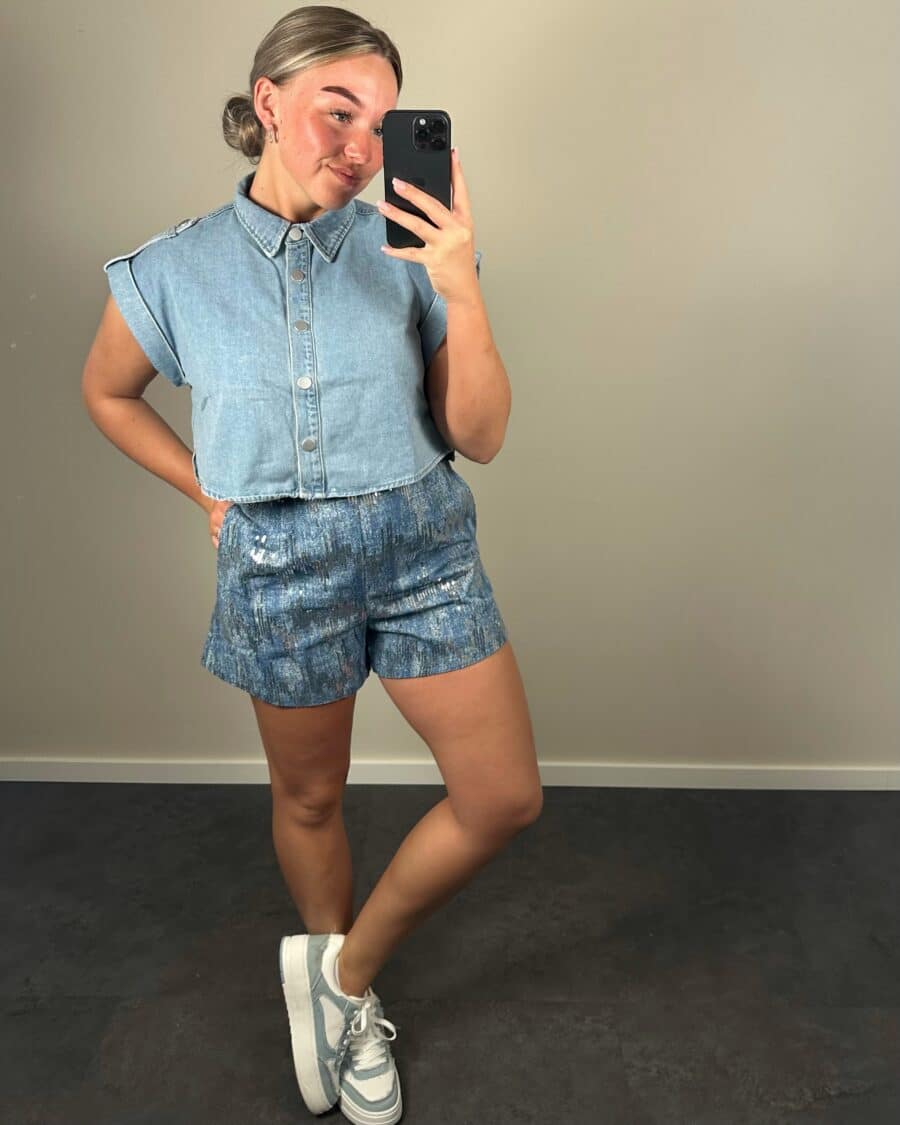 Joan Top Denim Bleu - Afbeelding 3