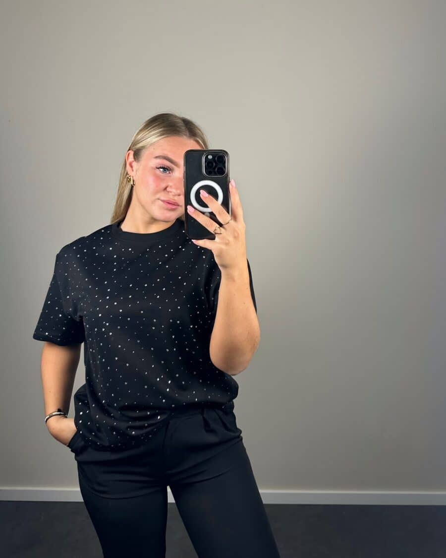 Gina Sparkle Shirt Zwart