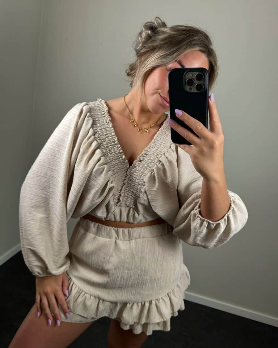 Ann 2 piece set beige ONE SIZE - Afbeelding 2
