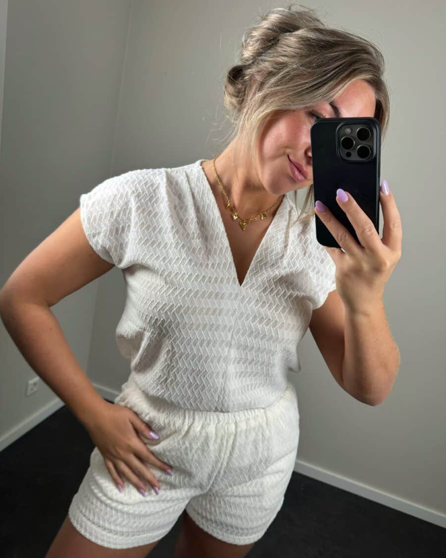 Lara top wit ONE SIZE - Afbeelding 2